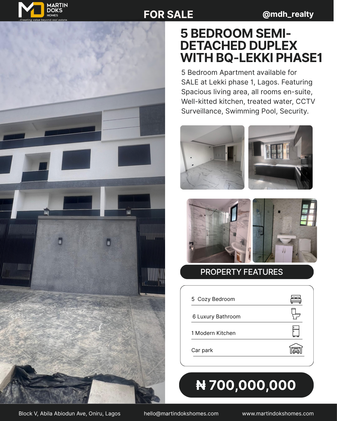 5 BEDROOM SEMI-DETACHED DUPLEX WITH BQ