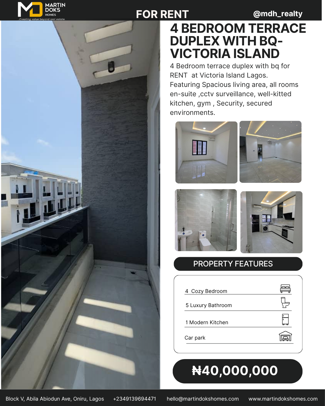 4 Bedroom Terrace Duplex with Bq