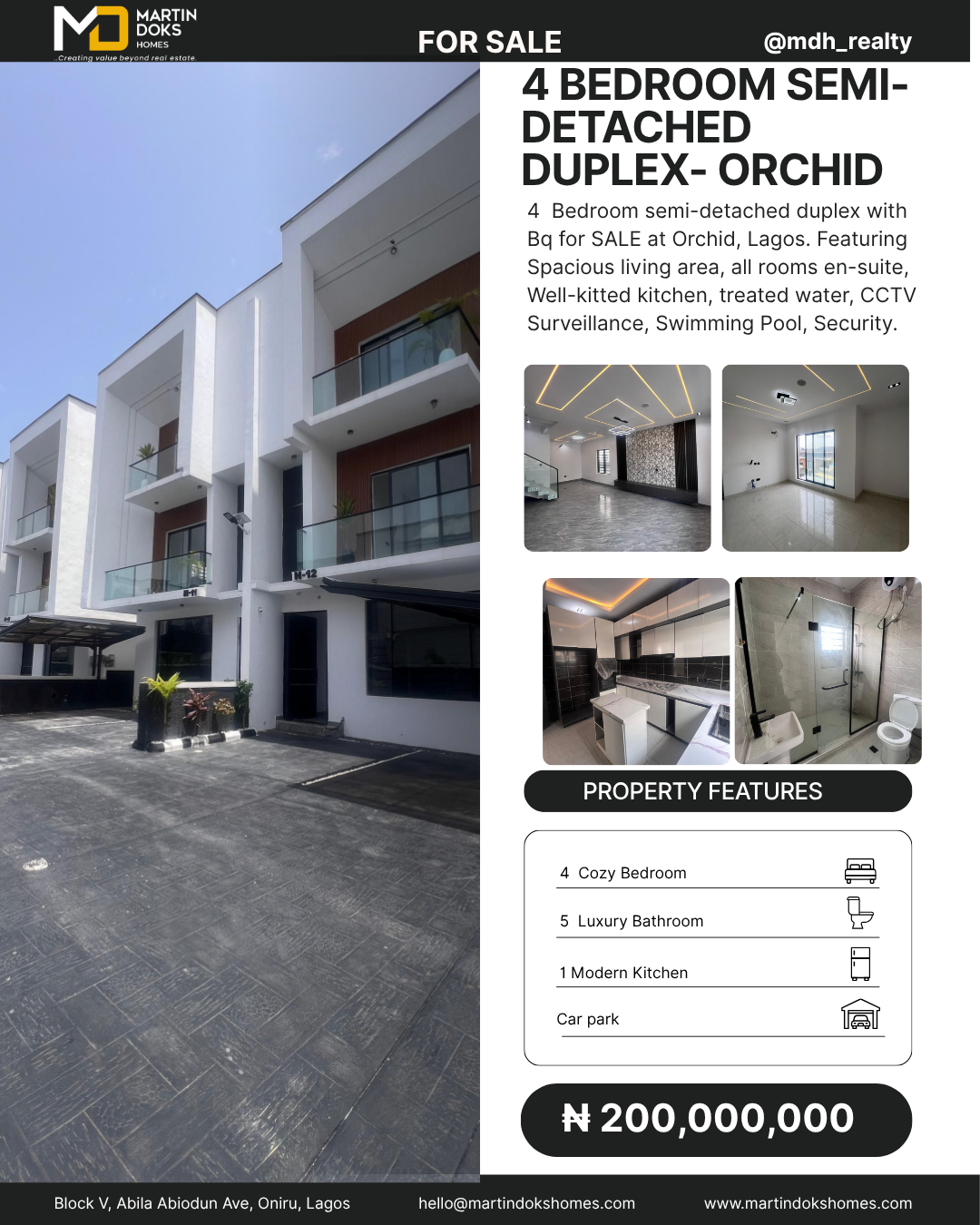 4 BEDROOM SEMI-DETACHED DUPLEX