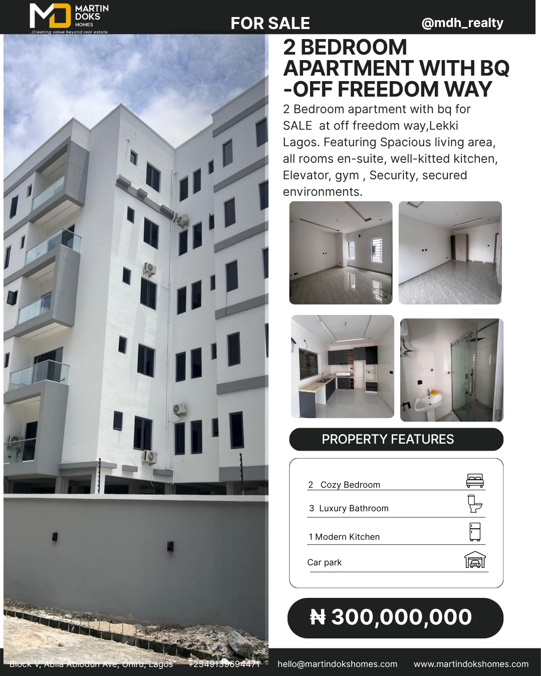 2 BEDROOM APARTMENT WITH BQ - OFF FREEDOM WAY