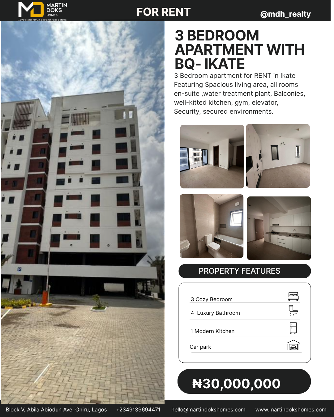 3 BEDROOM APARTMENT WITH BQ