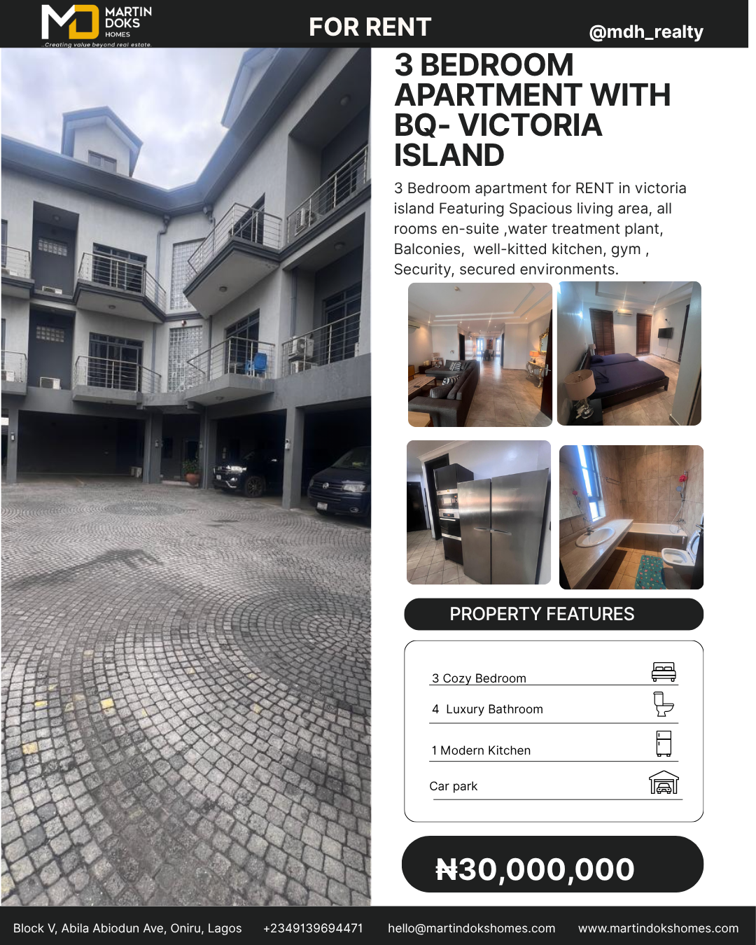 3 BEDROOM APARTMENT WITH BQ