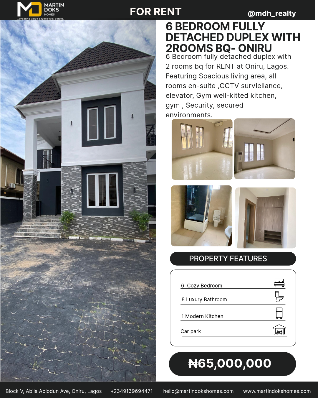 6 BEDROOM FULLY DETACHED DUPLEX WITH TWO BQs