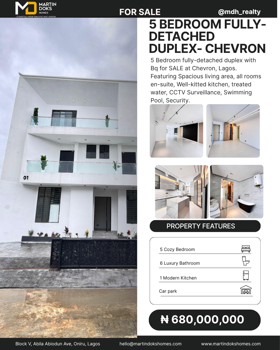 5 BEDROOM FULLY DETACHED DUPLEX