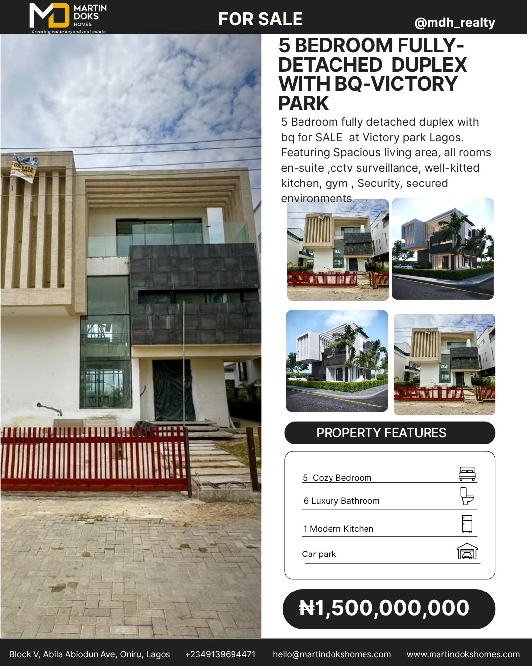 5 BEDROOM FULLY DETACHED DUPLEX WITH BQ