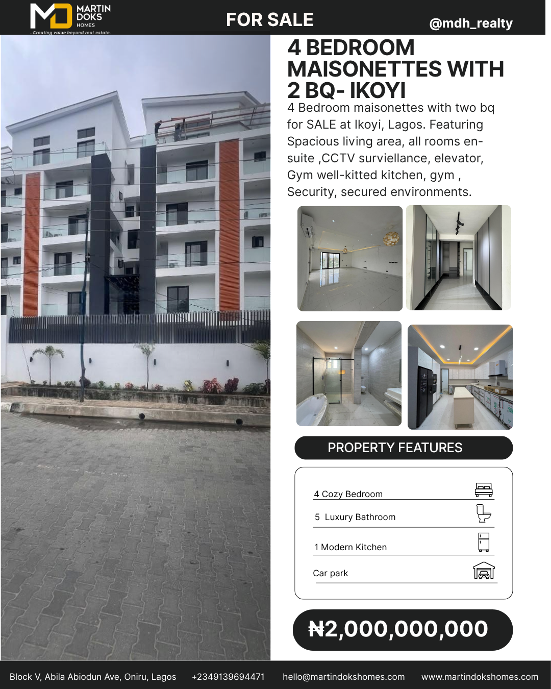 4 BEDROOM MAISONETTES WITH TWO BQ