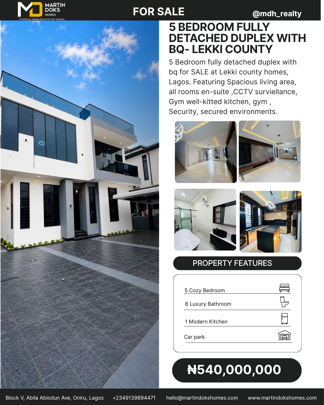 5 BEDROOM FULLY DETACHED DUPLEX WITH BQ