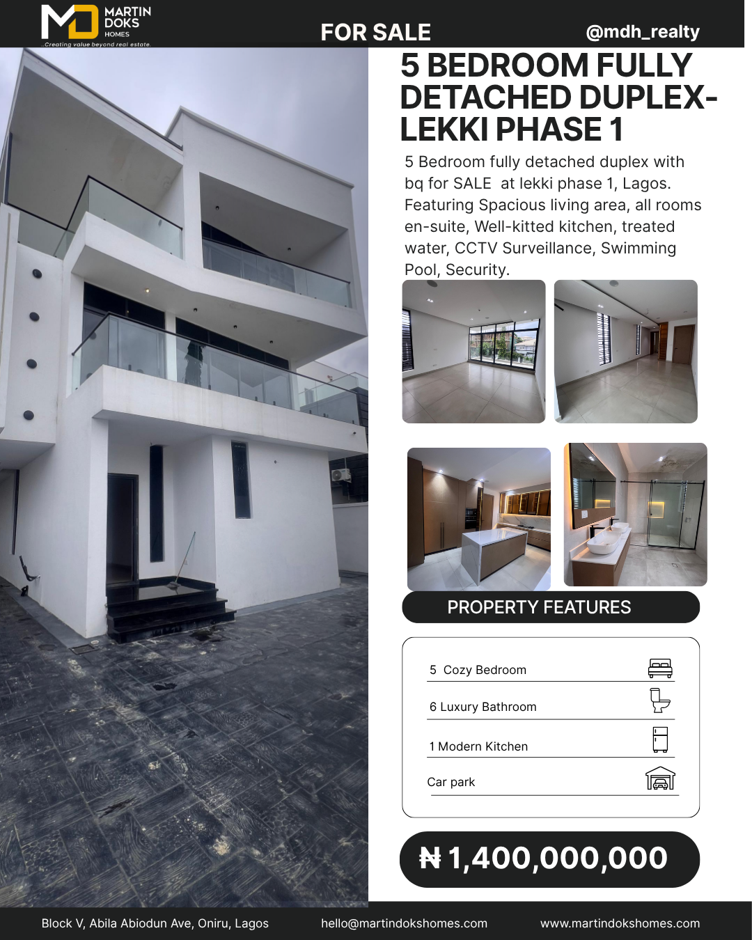 5 BEDROOM FULLY DETACHED DUPLEX - LEKKI PHASE 1