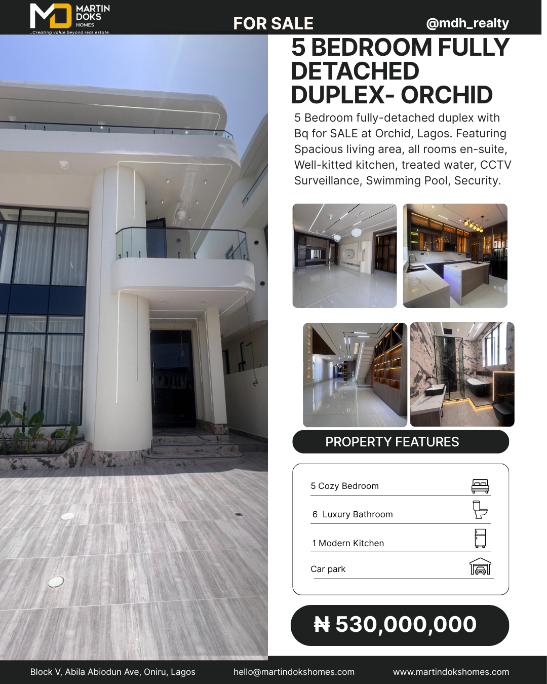 5 BEDROOM FULLY-DETACHED DUPLEX