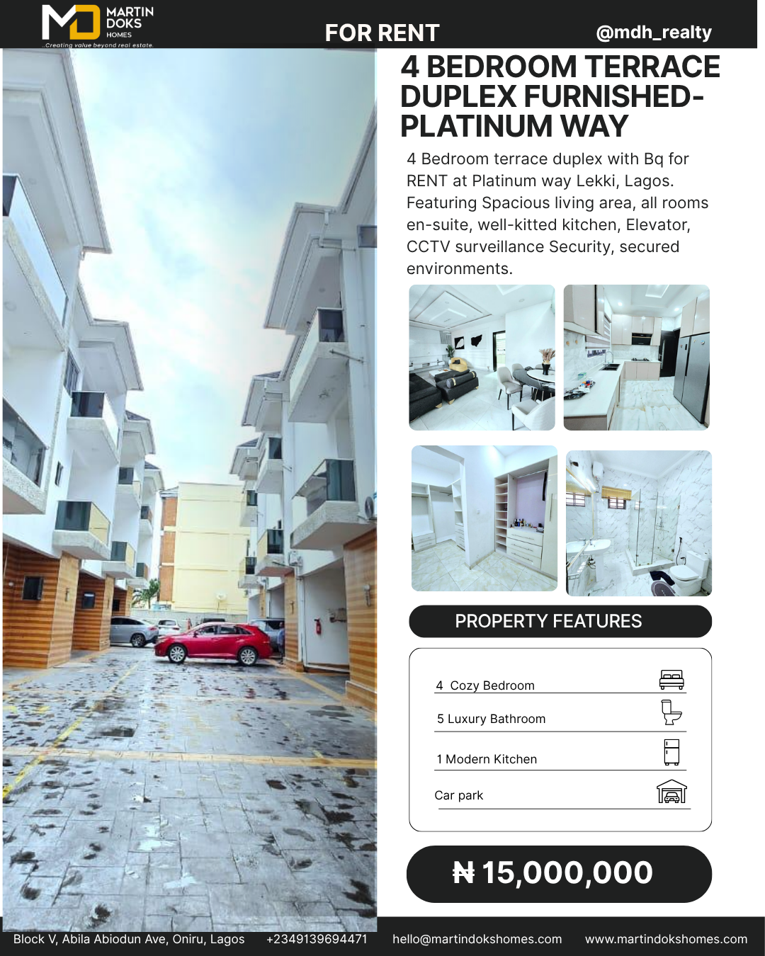 4 BEDROOM TERRACE DUPLEX (FURNISHED)