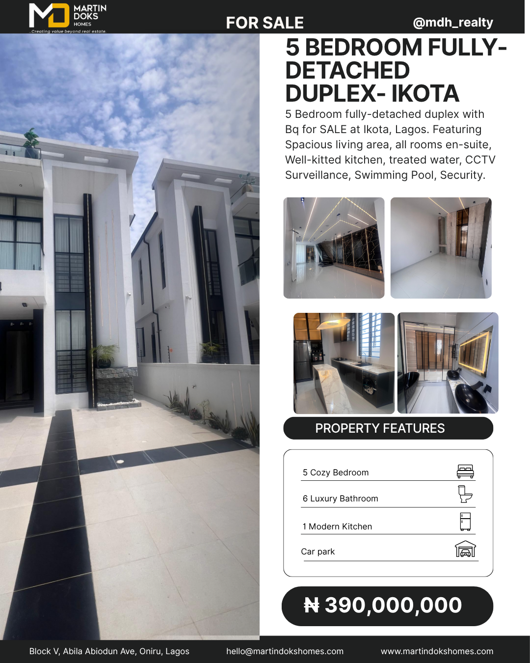 5 BEDROOM FULLY-DETACHED DUPLEX