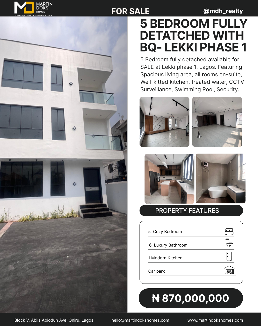 5 BEDROOM FULLY DETACHED DUPLEX WITH BQ