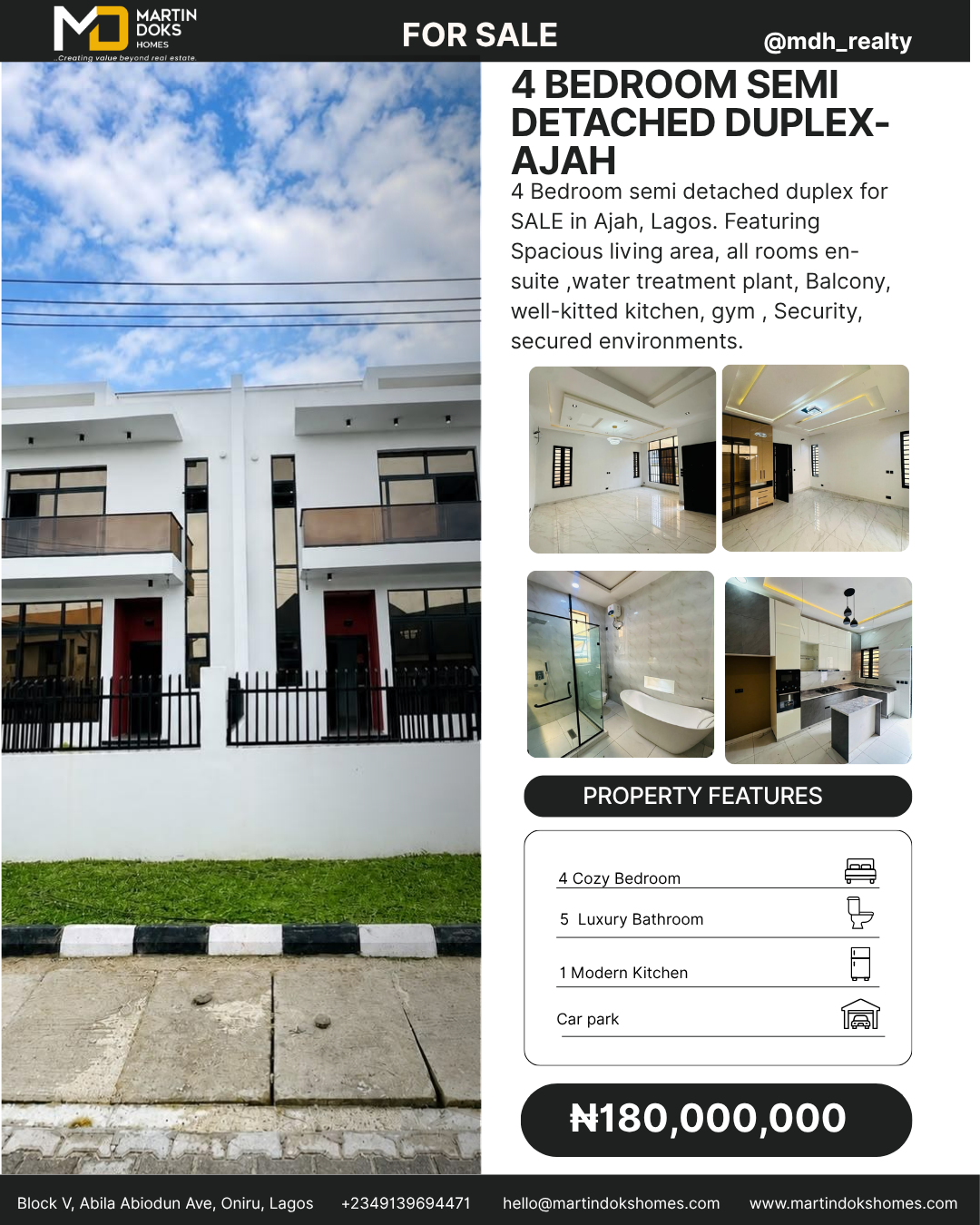 4 BEDROOM SEMI-DETACHED DUPLEX