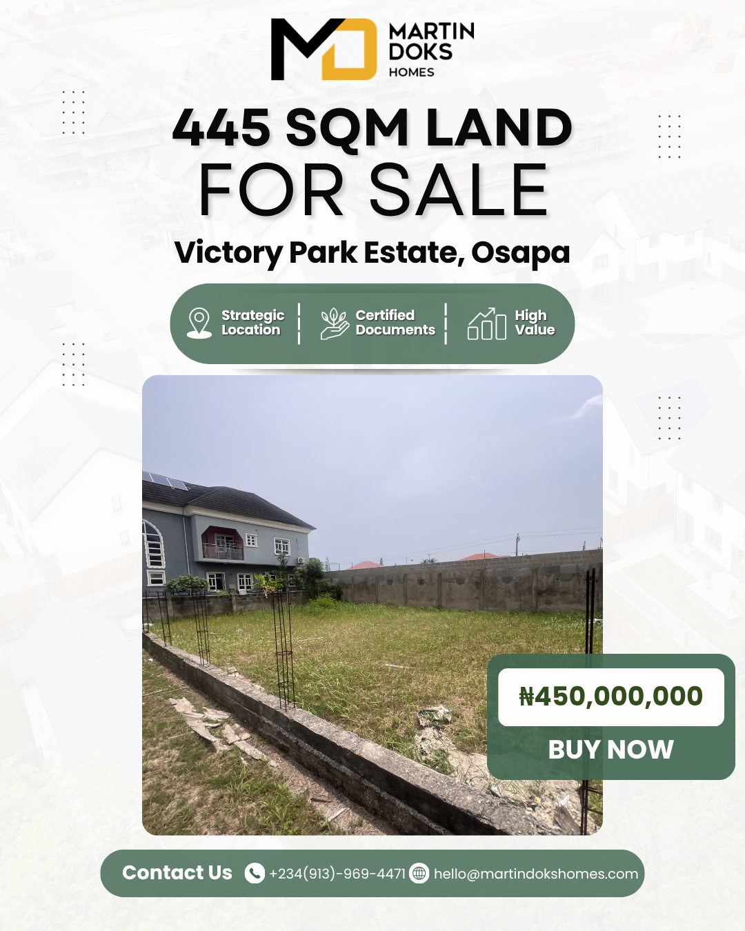 445 Sqm Land Victory Park Estate