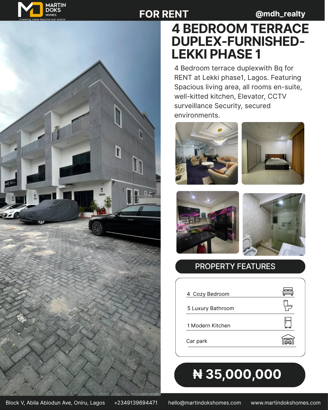 4 BEDROOM TERRACE DUPLEX (FURNISHED)