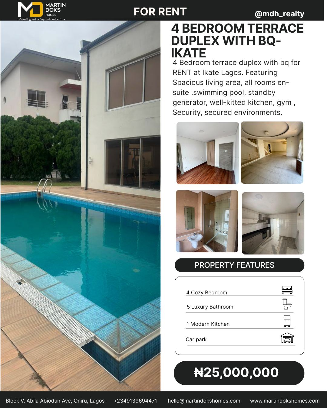 4 BEDROOM TERRACE DUPLEX WITH BQ