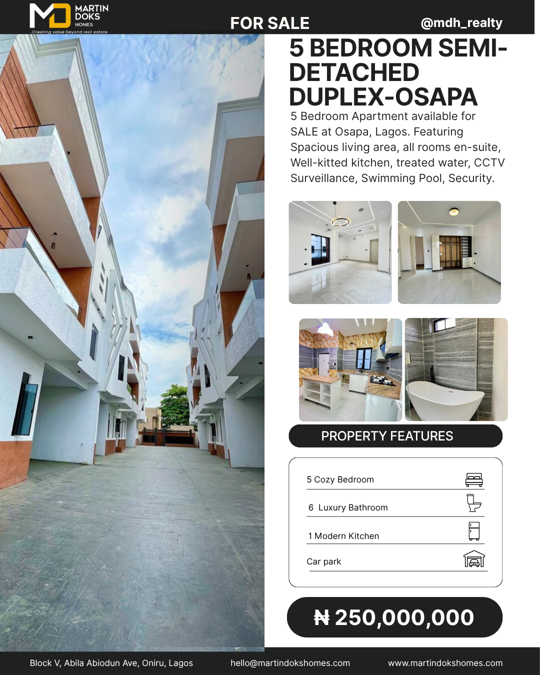 5 BEDROOM SEMI-DETACHED DUPLEX
