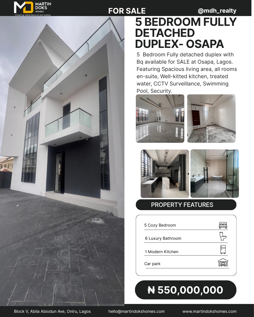5 BEDROOM FULLY DETACHED DUPLEX