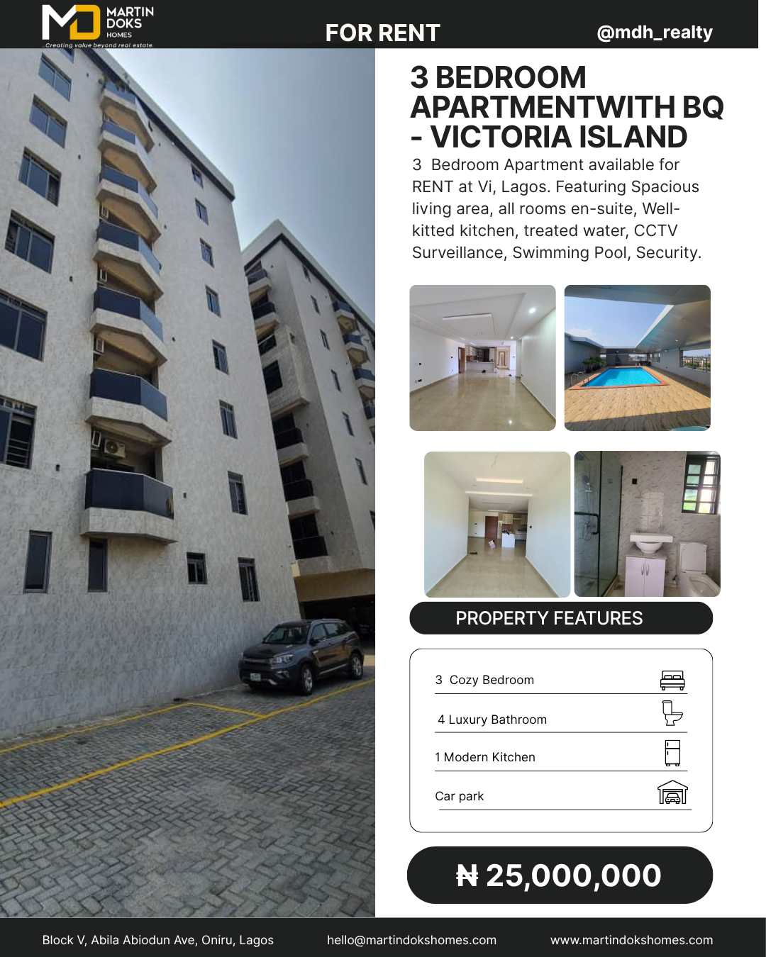 3 Bedroom Apartment with Bq