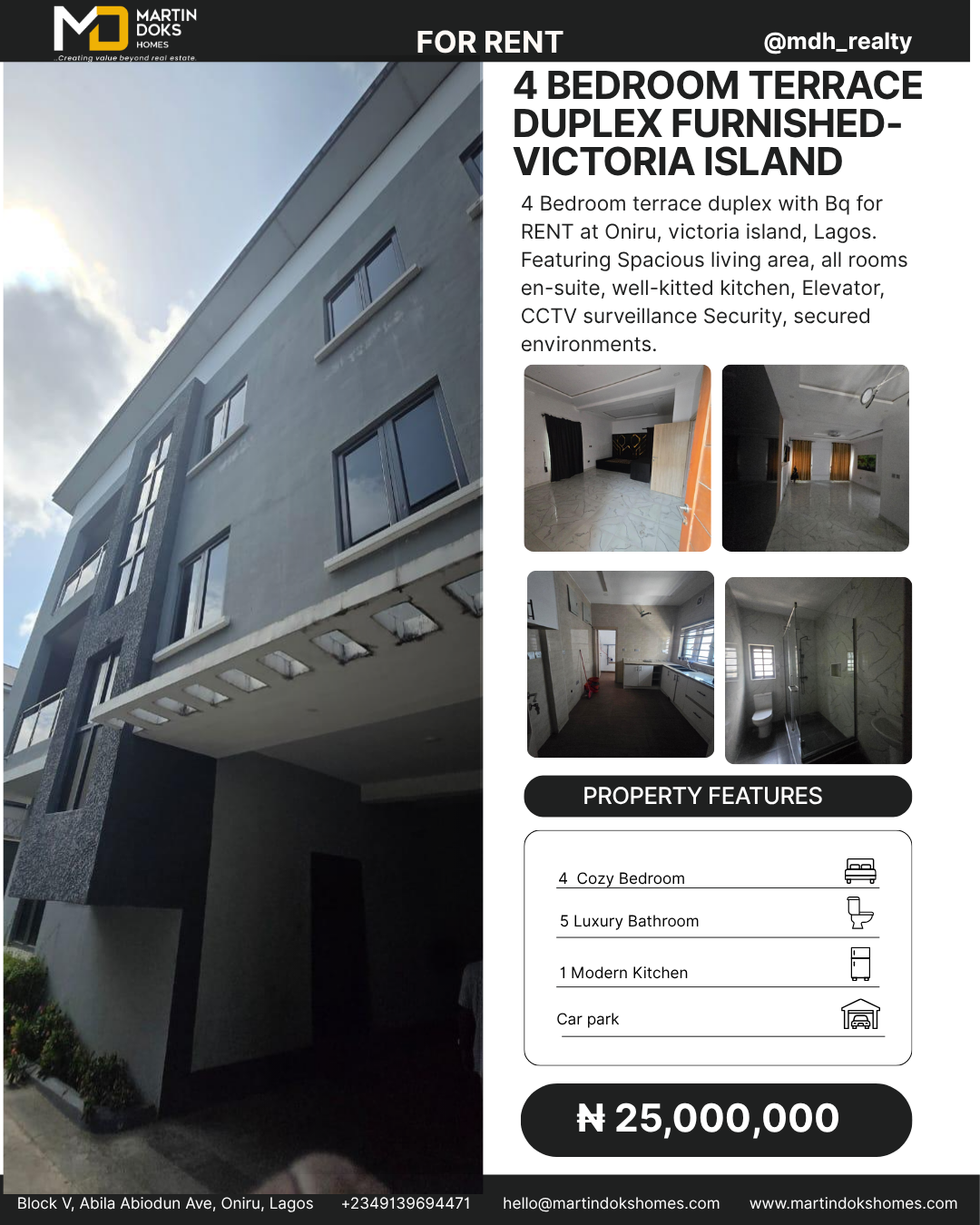 4 BEDROOM TERRACE DUPLEX (FURNISHED)